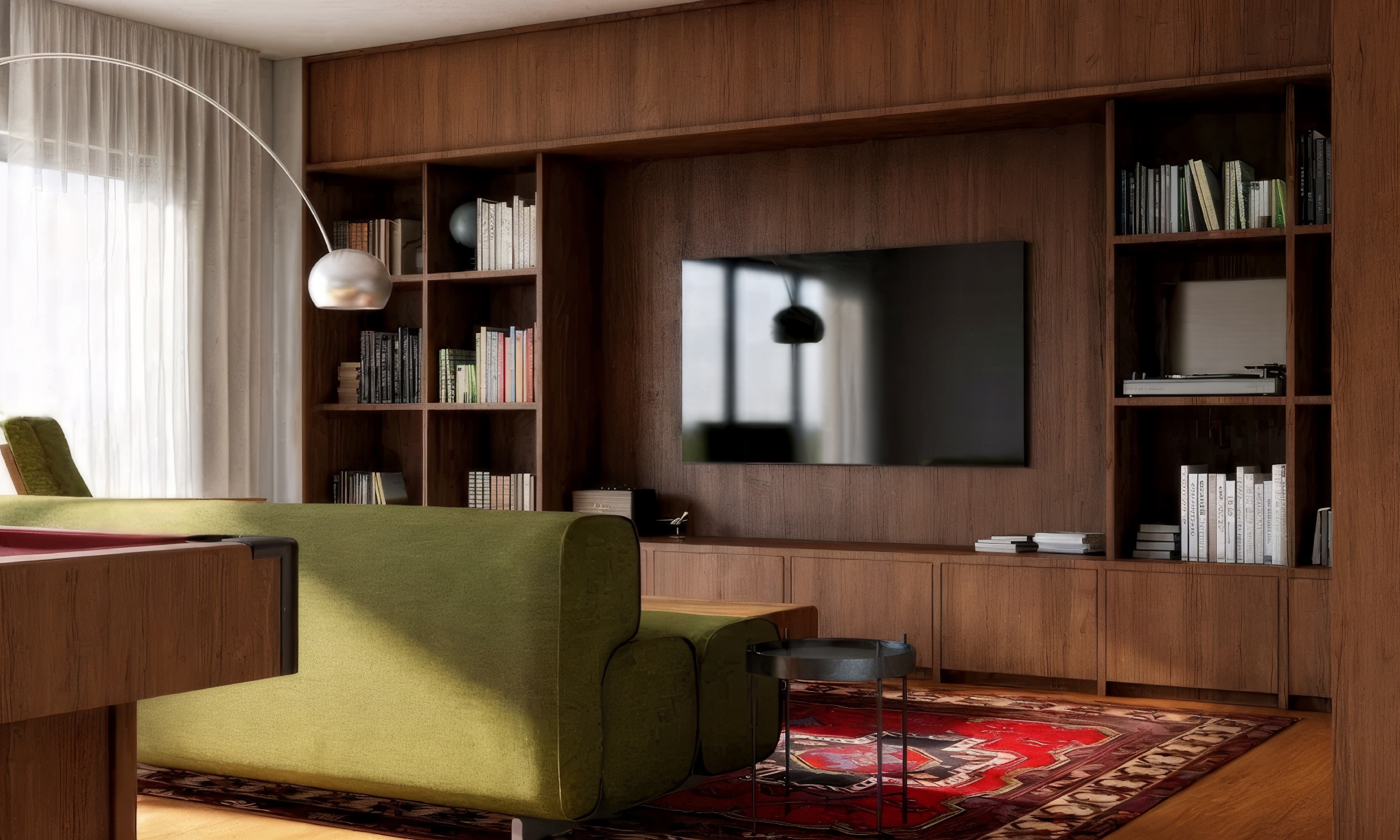 Salón interior en reforma de vivienda en el Rocío, Málaga