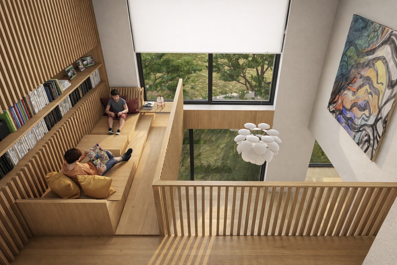 Interior de vivienda en Pinares de San Antón para Eduardo Rojas Arquitectura